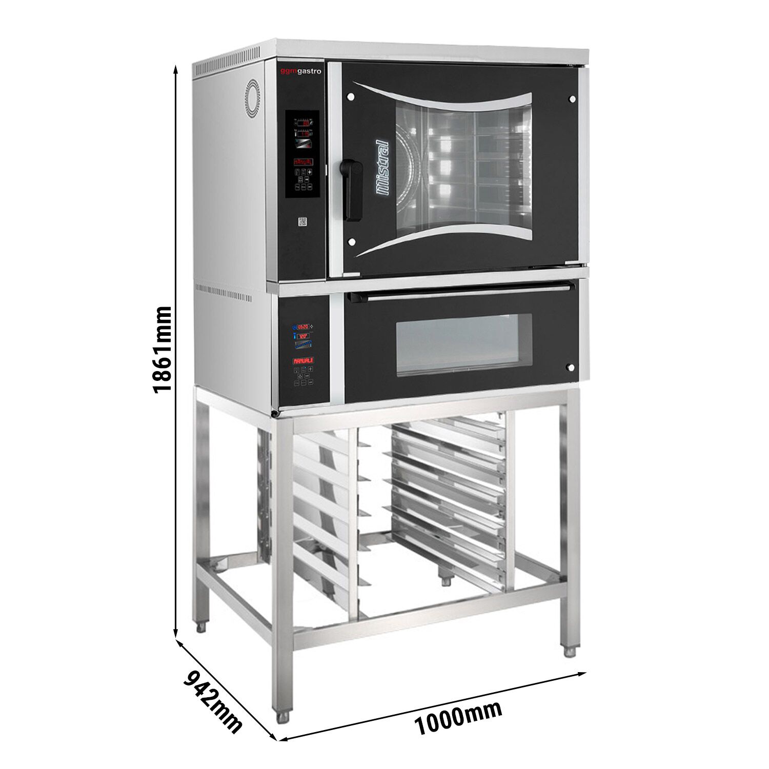 Convectomat digital - 6x EN 60 x 40 cm - include 1 cuptor de pizza si 1  suport | GGM Gastro