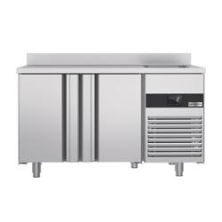 Masă frigorifică PREMIUM - 1430x720 mm - 270 L - cu 2 uși - bordură - blat lucru