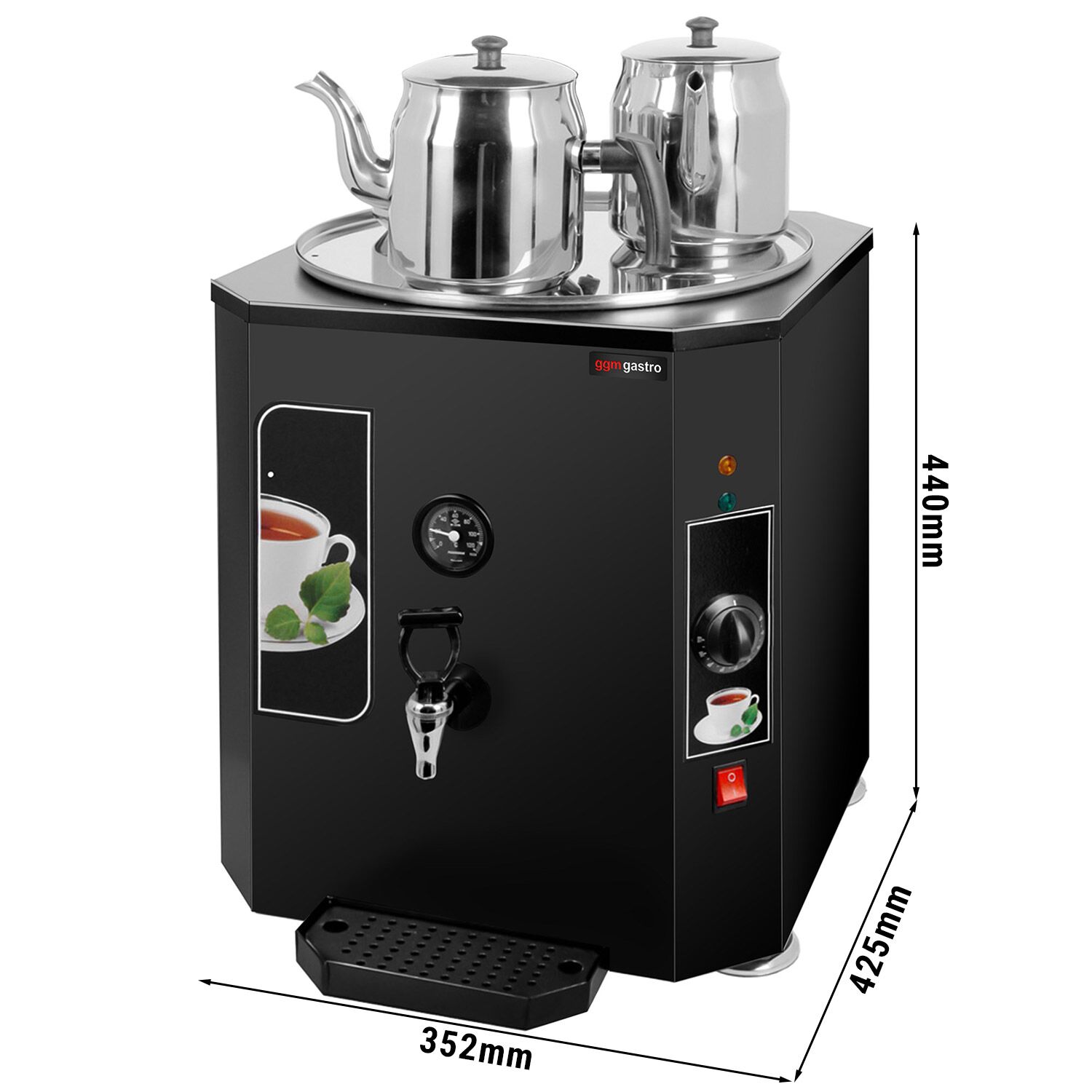 Samovar électrique professionnel - 23 L - 2,5 kW - avec 2 théières