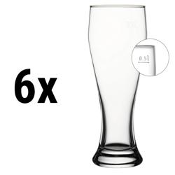 (6 komada) Čaša za pšenično pivo - BEER SPECIALS - 665 ml - Kalibrirana na 500 ml 