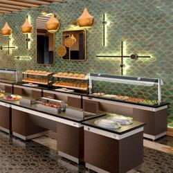 Buffet gekoeld DUBLIN - 2000mm - met gekoelde plaat & zwenkwielen