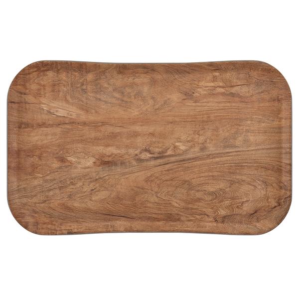 (12 pieces) CAMBRO | CENTURY™ Fibreglass Serving Tray – Olive Brown Wood Effect – GN 1/1 530×370 mm – Dishwasher safe