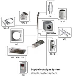 Okap sufitowy - 2,4 m - z filtrem i lampą