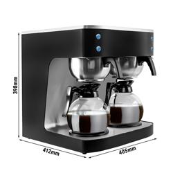 Aparat za filter kavu - 2x 1,8 litara - 4 kW - Sa 4 ploče za čuvanje topline - Uklj. 2 staklena vrča