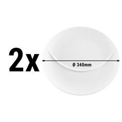 (2 pieces) SELTMANN WEIDEN | Porcelain Compartment Plate – Ø 340 mm - 1 divider - white