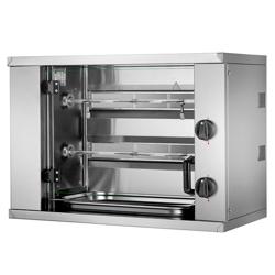 Plynový rotační Mini gril na kuřata - 4,4 kW - s 2 špízy - pro až 6 kuřat
