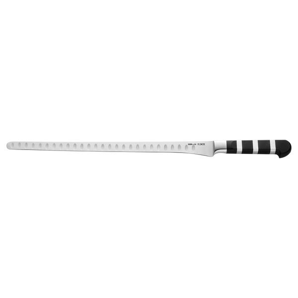 F. DICK | 1905 Salmon & Ham Slicing Knife – Granton Edge - 320 mm Blade - Black/Silver Handle