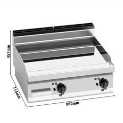 Fry Top Elettrico Professionale - 9,6 kW - Liscio - Superficie di cottura: 800x714mm - con finitura lucida