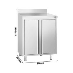Radni ormarić - Za aparat za kavu - 800x600 mm - Sa 2 krilna vrata & poleđinom