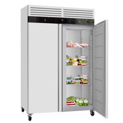 Koelkast RVS ECO - 1340mm - 770liter - tot +8°C - met 2 deuren - geforceerde koeling, automatische ontdooiing, slot & roosters