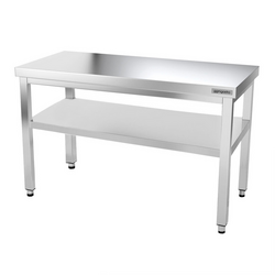 Edelstahl Arbeitstisch PREMIUM - 1000x600mm - mit Grundboden ohne Aufkantung