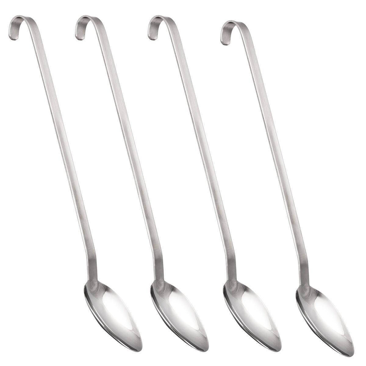 (4 pcs) Cuillère de service - Ø70mm - Longueur : 420mm - Acier inoxydable