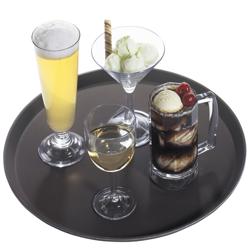 (12 шт.) CAMBRO | CAMTREAD® - Піднос зі скловолокна - круглий - ø 280 мм - з високим бортиком - Чорний