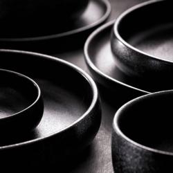 (12 pcs) Dessert Bowl - Universe - Porcelain - round - Ø 155mm - Black