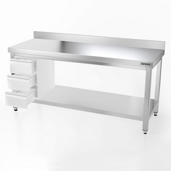 Mesa de trabalho PREMIUM - 1,8 m - com base e aba posterior
