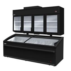 Vägghängd kyl/fryshylla - 2500 mm - med LED-belysning - inklusive frysö