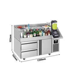 Bár/italhűtőasztal - 1,2 x 0,6 m - 150 liter - 1 ajtóval, 1 fiókkal 1/2 és polcokkal