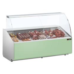 Comptoir vitrine réfrigérée - 1881x979mm - +2/+6°C - 387L - Façade vert clair - 3 portes