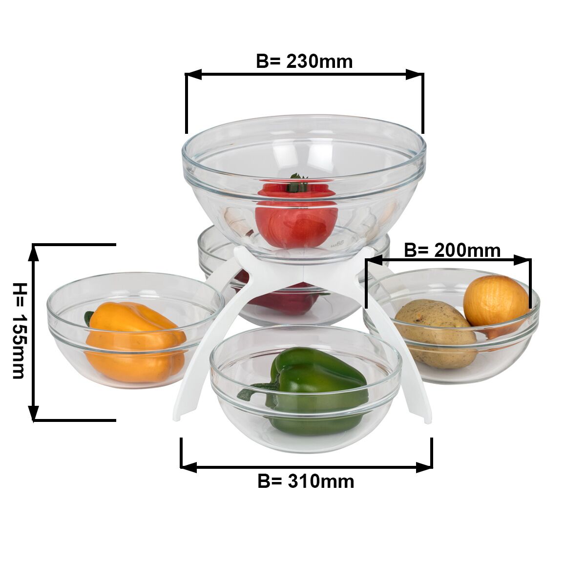 Présentoir buffet / étagère à confiture - blanc - avec 5 niveaux