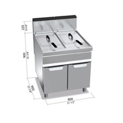 Friteuză pe gaz - 20 + 20 litri (35 kW)