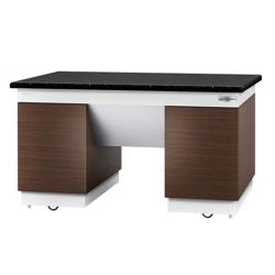 Element neutru - 1600x1000x900 mm - blat din granit negru, mobil, 4 uși cu soft-close, 4 roți pivotante - pentru linia de servire