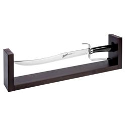 (2) BERKEL | Elegance Champagne Sabre – 380 mm blade - buffalo horn handle - wood stand