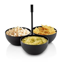 (3 pcs) Snack Bowls - Stainless Steel - round - Ø 85mm - Black