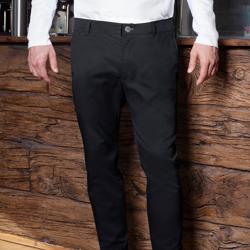 KARLOWSKY | Men’s 5‑Pocket Work Trousers Classic‑Stretch – Black - Size 48 - Organic Cotton