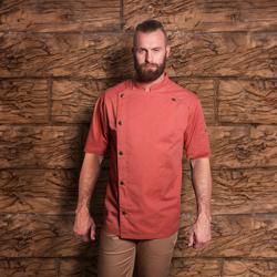 KARLOWSKY | Veste de cuisine à manches courtes style jeans - Rouge Vintage - Taille : 46