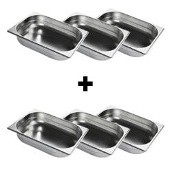 (6 kpl) GN‑vuoka GN 1/2 - 65 mm