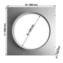 Aansluitplaat RVS - Ø 440mm - kraag60mm