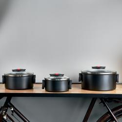 BALLARINI | CLICK & COOK - Набір каструль з кришкою - 3 штуки - Чорний
