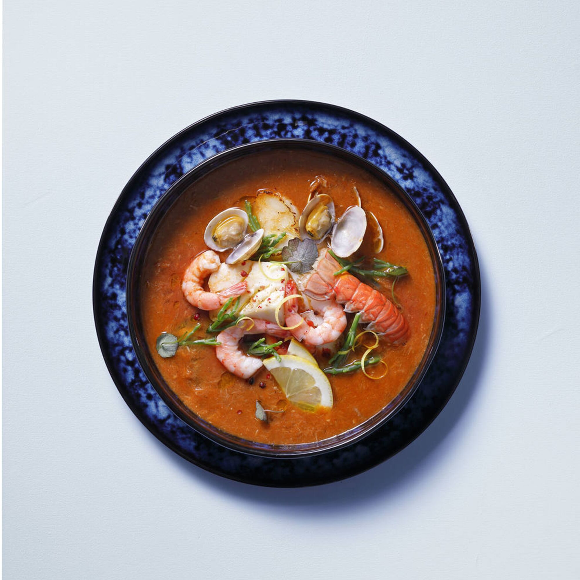 (4 pièces) BAMA BLUE - Assiette - Plate - Ø 270 mm - Bleu