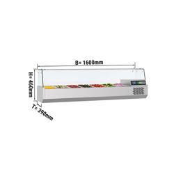 Sushikylmonter PREMIUM - 1600x390 mm - 6x GN 1/3 - med glasmonter