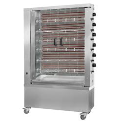 Elektro Hähnchengrill - 28,8 kW - mit 6 Spießen für bis zu 36 Hähnchen