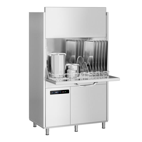 Máquina de lavar louça para tachos e tabuleiros de parede dupla - altura de entrada 860mm - Digital - 16,00kW - com bomba de drenagem e doseadores de detergente e abrilhantador