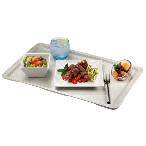 (12 pièces) CAMBRO | Plateau en polyester Lite - GN 1/1 - bords biseautés - Gris granit       