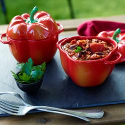 STAUB | CERAMIQUE - Kookpot - Paprikavorm - Ø 110mm - Keramiek - Oranje-Rood