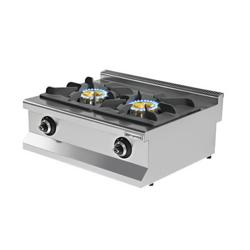 Gasfornuis tafelmodel - 800x700x425mm - 17,3 kW - 2 pits - hoog vermogen