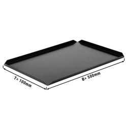 (5 buc) Platou de servire - aluminiu anodizat - 500x100x10 mm - dreptunghiular - negru