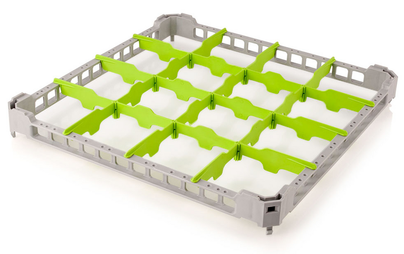 Bovenste rand 1/1 voor glazenkorf - 500x500mm - 16 vakken
