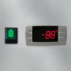Saladette ECO - 903mm - zwart front - 2 deuren - met RVS deksel voor 5x GN 1/6 - granieten werkblad