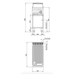Gas stekhäll – 7 kW – räfflad