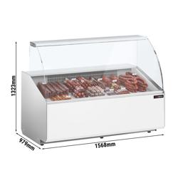 Comptoir vitrine réfrigérée - 1568x979mm - +2/+6°C - 324L - Façade blanche