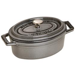STAUB | Mini Cocotte Round Enamelled Cast Iron Casserole Dish – Ø 110 mm – Graphite Grey