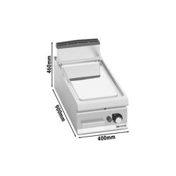 Plancha à gaz - plaque acier - 10,0 kW - Lisse - Surface de cuisson : 400x900mm