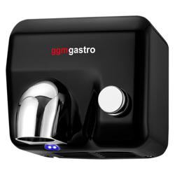 Secador de mãos com botão - Aço inoxidável - Preto mate