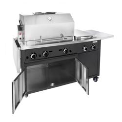 Gasbarbecue - 22,5kW - Zwart - incl. Hähnchenspieß, wielstel