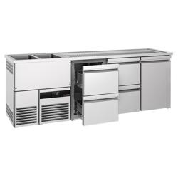 Výčepní pult PREMIUM - 2500x700 mm - 1 dveře & 4 zásuvky