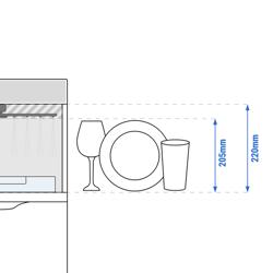 مزدوجة الجدار ميني-غسالة كؤوس - Manual - 2.77 kW - مع مضخة ملمّع